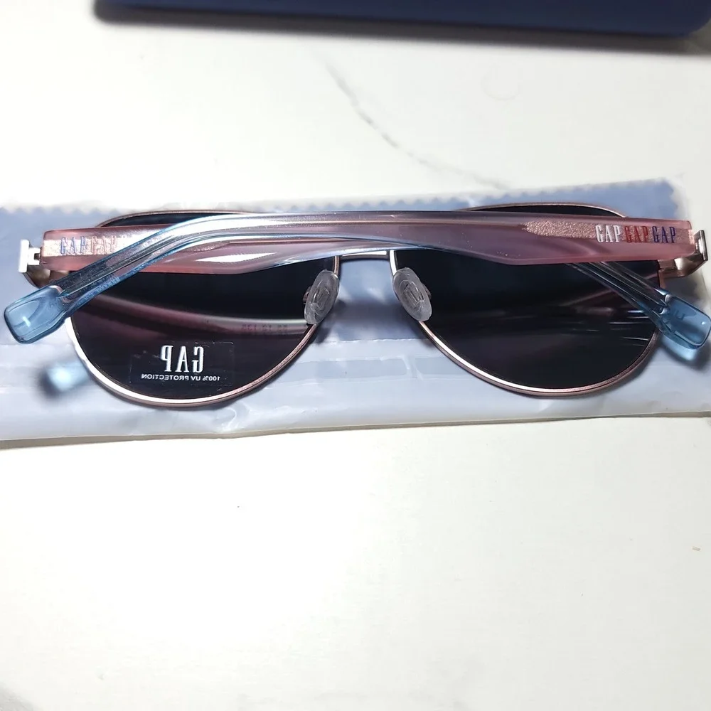 Gap Kids Aviator Sunglasses Rose Gold Metal Frames SGP201 55-12-135 With Case